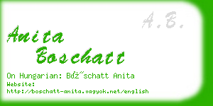 anita boschatt business card